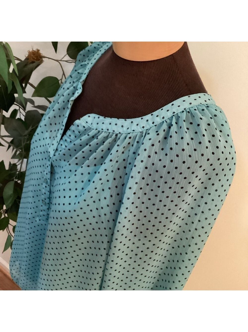 Liz Claiborne Woman’s XL blouse with matching cami tealish green with bl… - Picture 10 of 15